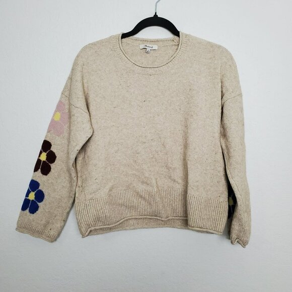 Madewell Sweaters - Madewell Womens Sweater Size S Belmore Floral Sleeve Textured Yarn Coziest
